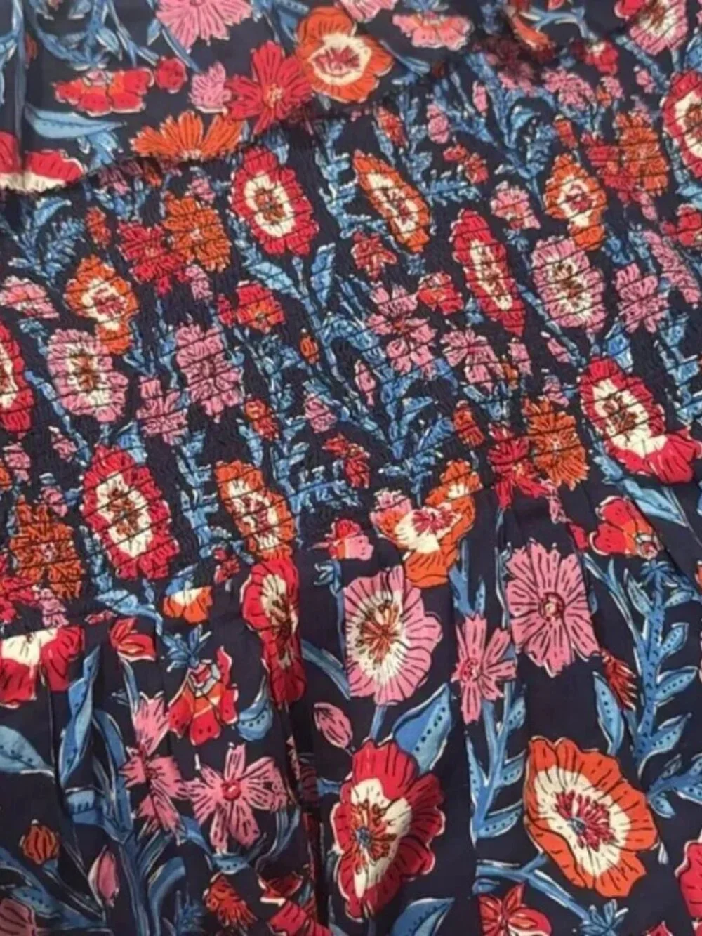 Vineyard Vines Tisbury Floral Smocked Midi Dress XS Pockets - Picture 2 of 7
